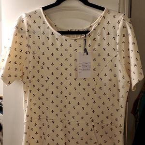 Unique Vintage Wiggle Pencil Dress Anchor Pattern
